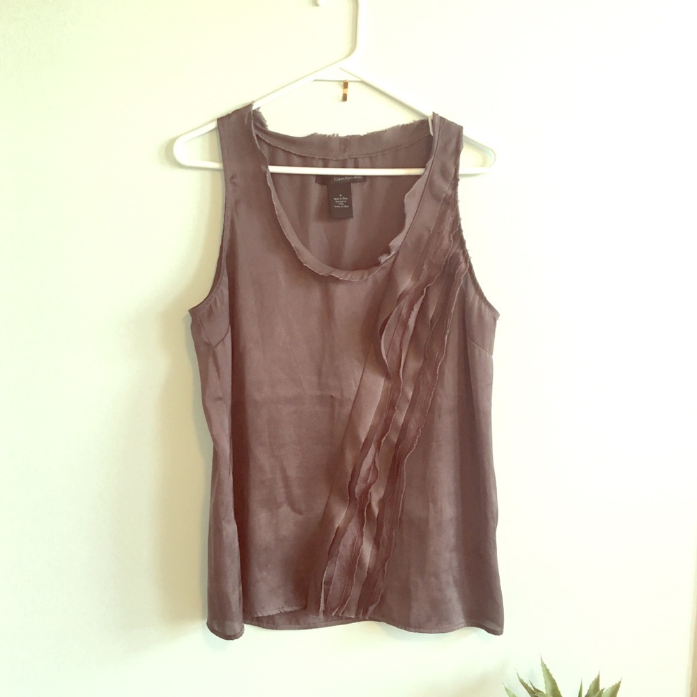 Gray Calvin Klein sleeveless blouse